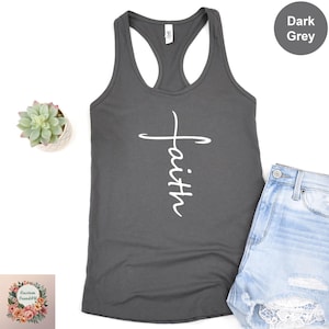 Faith Cross Tank Top: Christian Heavyweight Cotton Tanktop