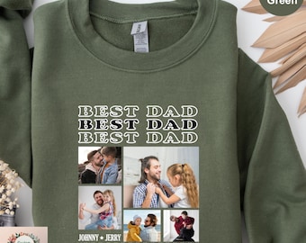 Personalized Dad Photo Sweatshirt, Best Dad Hoodie, Dad Photo Sweatshirt, Father's Day Photo Sweatshirt, Custom Hoodie, Dad Collage Hoodie