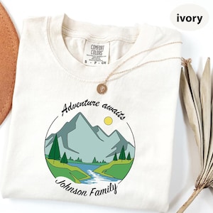 Comfort Colors® Custom Adventure Awaits Shirt, Custom Camping Shirts, Custom Vacation Mountain Memories Shirts, Mountain Tee, Hiking Shirt