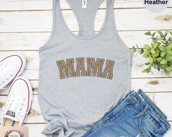 Leopard Mama Tank Top, Mom Life Tank Top, Retro Mama Tank Top, New Mom Gift, Mama Tank Top, Leopard Mama Tank Top, Cute Mom Tank Top