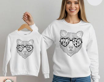 Mama Bear-Baby Bear Sweatshirt, Bear Family Matching Outfits, Mothers Day Hoodie, New Mom Hoodie, Mama Bear Sweater, Baby Bear Sweatshirt