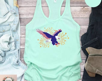 American Flag Eagle Tank Top: Patriotic 4th of July USA