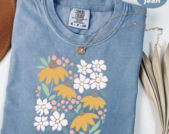 Comfort Colors Growth Not Perfection T-shirts, Inspirational Tee, Mental Health Matters Graphic Shirt, Wildflower Lover Tees