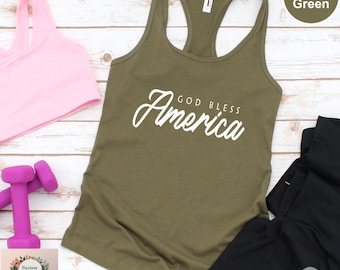 God Bless America Tank Top: Patriotic Fourth of July Apparel