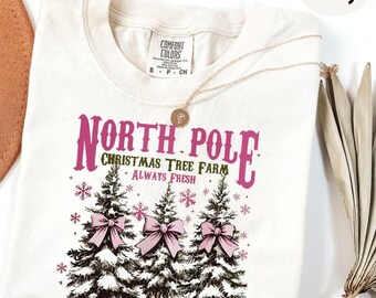 Comfort Colors® North Pole Christmas Tree Farm Always Fresh Shirt, Christmas Tree Shirt, Christmas Gifts, Unisex T-shirt, Xmas Matching Tee