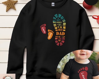 Sudadera personalizada con huellas de papá e hijos: Sudadera personalizada para el Día del Padre