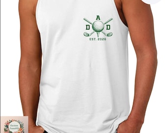 Personalized Dad Est 2026 Tank Top, Favorite Golfing Dad Tank Top, Father's Day Tank Top
