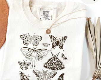 Comfort Colors Butterfly Moth Shirt: Vintage Cottagecore Tee