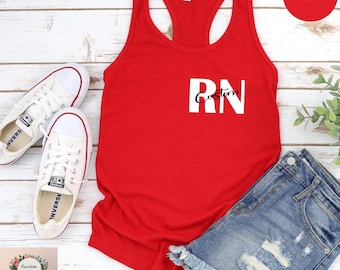 Custom RN Nurse Tank Top,Nurse Life Tank Top,Personalized RN Nurse Tank Top,Cute Nurse Student Tank Top,Custom Tank Top for Registered Nurse