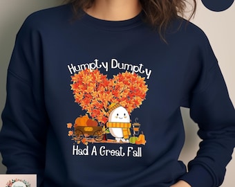 Sudadera de otoño de Humpty Dumpty, sudadera con capucha de calabaza otoñal, suéter divertido de Acción de Gracias, sudadera de calabaza de Halloween.