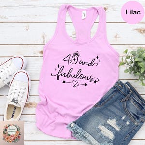 Custom 40th and Fabulous Tank Top, Celebrating 40th Birthday Tank Top, Custom Birthday Party Tank Top,Matching Birthday Party Group Tank Top