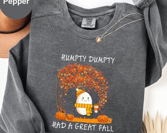 Sudadera Humpty Dumpty de Comfort Colors: Estilo acogedor para el otoño.