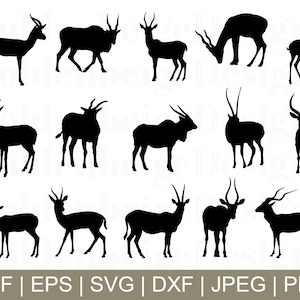 Antelope Svg, Antelope Vector, Antelope Silhouette, Antelope Cricut, Antelope Cut File, Dxf, Jpeg, Png