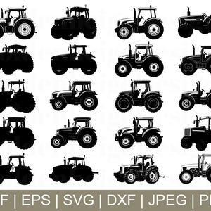 Tracto Svg, Tractor Silhouette, Tractor Cut File, Tractor Cricut, Tractor Dxf, Jpeg, Png