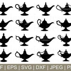 Genie Lamp Svg, Genie Lamp Silhouette, Genie Lamp Cut File, Genie Lamp Cricut, Jpeg, Png