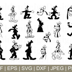 Goofy Svg, Goofy Cut File, Goofy Cricut, Goofy Silhouette, Cartoon Character, Dxf, Jpeg, Png