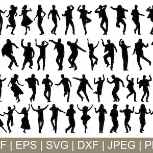Dancers Svg, Dancers Silhouette, Dancers Vector, Dancers Cut File, Jpeg, Png