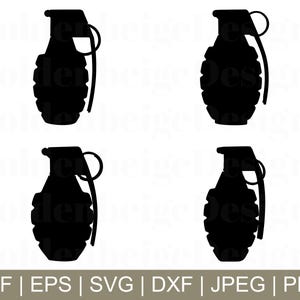 hand Grenade Svg, Hand Grenade Silhouette, Hand Grenade Cut File, Hand Grenade Dxf, jpeg, Png