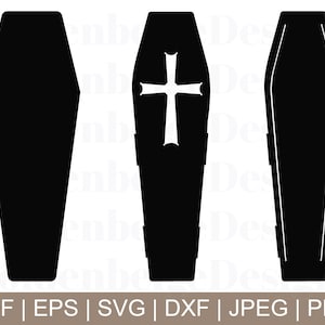 Coffin Svg, Coffin Vector, Coffin Silhouette, Coffin Cut File, Coffin Cricut, Coffin Dxf, Jpeg, Png