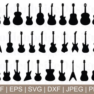 Guitars Svg, Guitars Vector, Guitars Silhouette, Guitars Cut File, Guitars Cricut, Dxf, Jpeg, Png