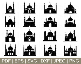 Mosque Svg, Mosque Cut File, Mosque Silhouette, Mosque Cricut, Jpeg, Png