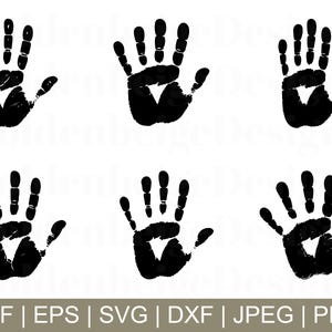 Handprint Svg, Handprint Cut File, Handprint Silhouette, Handprint Vector, Jpeg, Png