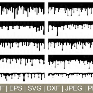 Dripping Border Svg, Dripping Border Cut File, Dripping Borders Vector, Dripping Border Dxf, Jpeg, Png