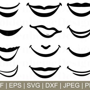 Smile Svg, Smile Cut File, Smile Silhouette, Smile Vector, Smile Dxf, Jpeg, Png