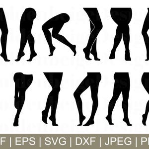 Women Legs Svg, Women Legs Cut File, Women Legs Silhouette, Women Legs Dxf, Jpeg, Png