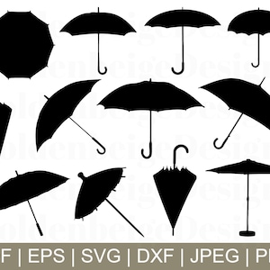 Umbrella Svg, Umbrella Vector, Umbrella Silhouette, Umbrella Cut File, Umbrella Cricut, Dxf, Jpeg, Png