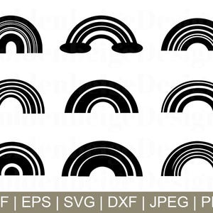 Rainbow Svg, Rainbow Silhouette, Rainbow Cut File, Rainbow Cricut, Rainbow Dxf, Jpeg, Png
