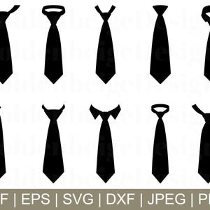 Neck Tie Svg, Neckties Cut File, Neck Tie Silhouette, Neck Tie Cricut, Neck Tie Dxf, Jpeg, Png