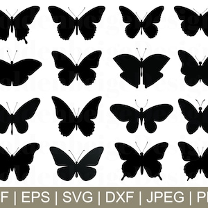 Butterflies Svg, Butterflies Vector, Butterflies Silhouette, Butterflies Cut File, Butterflies Dxf, Jpeg, Png