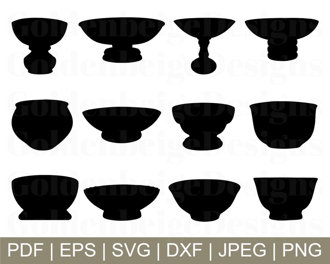 Bowl Shape Svg, Bowl Silhouette, Bowl Vector, Bowl Shape Dxf, Png, Jpeg ...