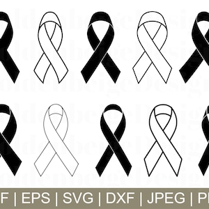 Cancer Ribbons Svg, Cancer Ribbon Silhouette, Cancer Ribbons Cut File, Jpeg, Png