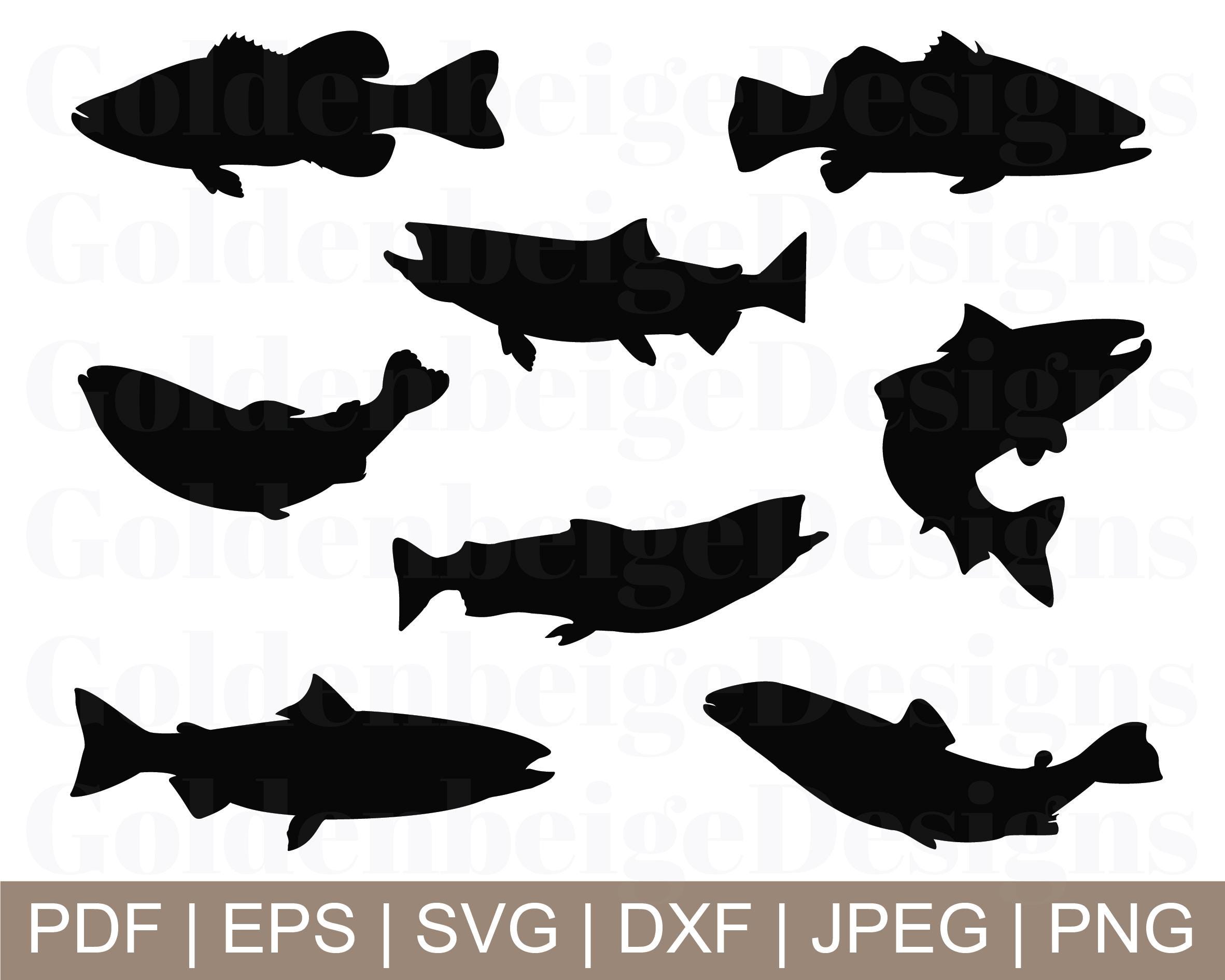 Salmon Fish Svg, Salmon Fish Vector, Salmon Fish Silhouette, Salmon Fish Cricut, Salmon Fish Cut File, Dxf, Jpeg, Png