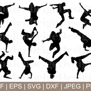 Breakdance Svg, Breakdance Vector, Hip Hop Svg, Dancers Silhouette, Dancing Cricut, Png, Jpeg