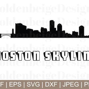 Boston Skyline Svg, Boston Skyline Vector, Boston City Skyline, Boston Massachusetts Svg, Dxf, Png, Jpeg