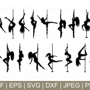 Pole Dance Svg, Pole Dance Vector, Pole Dance Silhouette, Pole Dance Cricut, Pole Dancers, Jpeg, Png