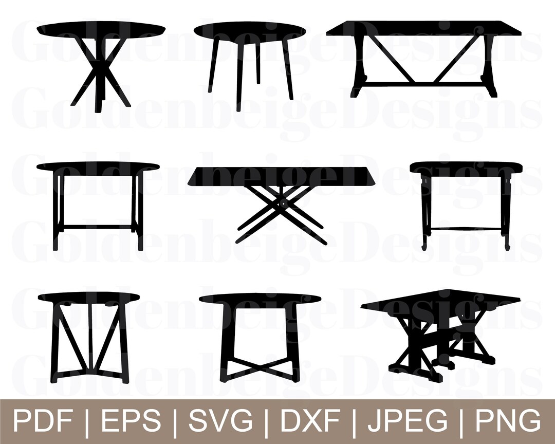 Tables Svg, Tables Silhouette, Tables Vector, Tables Dxf, Table Desk ...