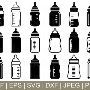 Babyflasche SVG, Babyflasche Schnittdatei, Babyflasche Silhouette, Babyflaschen Vektor, Jpeg, Png
