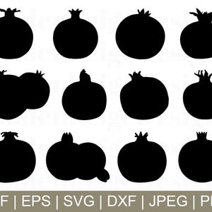 Pomegranate Svg, Pomegranate Vector, Pomegranate Silhouette, Pomegranate Cricut, Pomegranate Cut File, Jpeg, Png