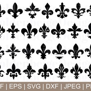 Fleur De Lis Svg, Fleur De Lis Vector, Fleur De Lis Silhouette, Fleur De Lis Symbol, Dxf, Jpeg, Png