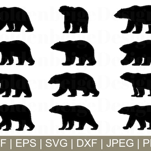 Polar bear Svg, Polar Bear Vector, Polar Bear Silhouette, Polar Bear Cut File, Polar Bear Cricut, Jpeg, Png