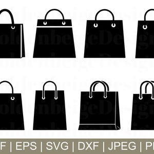 Boodschappentassen Svg, boodschappentassen gesneden bestand, boodschappentas silhouet, boodschappentas dxf, jpeg, png