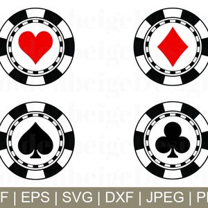 Poker Chips Svg, Poker Chips Vector, Poker Chips Silhouette, Casino Svg, Cricut, Cut File, Printable