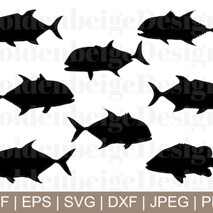 Riesen Makramee Fisch svg, Makramee Fischsilhouette, Riesen Makramee Dxf, Makramee Vektor, Trevally Cricut