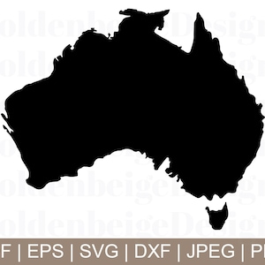 Carte de l'Australie Svg, vecteur de carte de l'Australie, Silhouette de carte de l'Australie, carte de l'Australie Dxf, Jpeg, Png