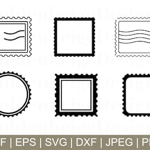 Postal Stamp Svg, Postal Stamp Cut File, Stamps Cricut, Stamp Silhouette, Stamp Dxf, Jpeg, Png