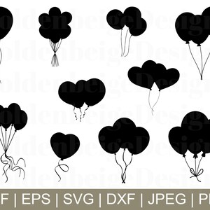 Balloons Svg, Balloons Vector, Balloons Silhouette, Balloon Cricut, Balloon Cut File, Jpeg, Png